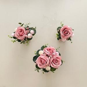 Flower cake topper Wedding cake decoration blush rose and blue greenery decoration for cake Wedding accessories Magaela Bridal cake Party