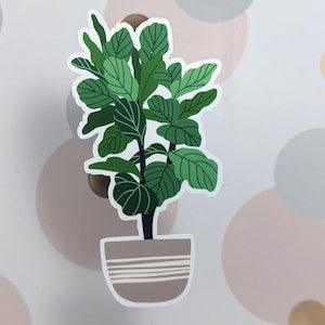 Fiddle leaf fig | Minimalist House Plant Sticker | Cute Plant Sticker for plant lover gift, planner, book and laptop stickers