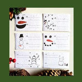 Plantable Christmas gift tags with festive drawing of snowman, six holiday gift tag, name tag, wild flower gift name tag
