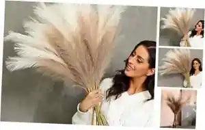 NEW LISTING Faux Pampas Grass, 9 PCS 37''/3.1FT Tall Fluffy Fake Pompas Floral, Mixed