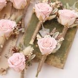 Blush Pink Boutonniere, %100 Dried Boutonniere, Preserved Rose, Boutonniere, Groom Boutonniere, Boho Boutonniere, buttonhole