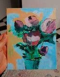 Peony Original Painting Flowers Art Modern Floral Artwork