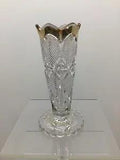 Vintage EAPG US Glass bud vase with gold trim 6??? tall flowers rose carnation