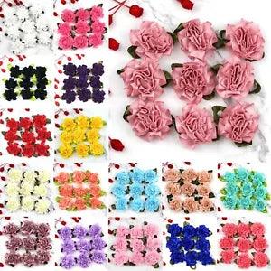 50/300Pcs Satin Carnation Ribbon Flower 1.5" Sewing Appliques DIY Craft Supplies