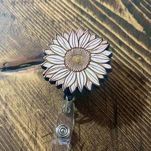 Sunflower Badge Reel | Flowers - Gifts for Nurses - Gifts for Doctors - Name Badge Reel - Christmas - Mother??s Day - Floral - Keepsake |