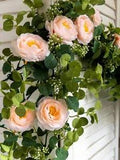 White Artificial Silk Fake Flowers Garland Peony Eucalyptus Plants Vine...