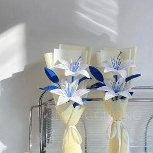 Crochet bouquet,Finished product, custom lily bouquet, various flower customization, color customization, crochet bouquet, bouquet gift
