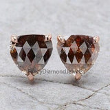 Heart Brown Diamond Earring, Heart Shape Earring, Prong Earring, Engagement Earring, Earlobe Earrings, Earrings Jewelry, Earrings KDL6880