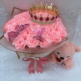 Light Up Bouquet, Cotton Candy Pink Eternal Rose, Ever Lasting Roses, 35 Rose Bouquet, Ramo Buchon, Romantic Bouquet, Princess Bouquet
