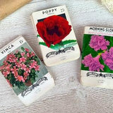Vintage flower seed packs, unused NOS envelope, Junk journal pocket, Nature Botanical theme ephemera, Poppies