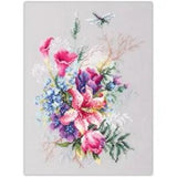 Counted Cross Stitch Kit Tulips and lily Flowers DIY Unprinted canvas