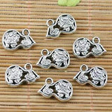 12pcs 12*16mm tibetan sivler 2sided gourd design with peony flower EF2338
