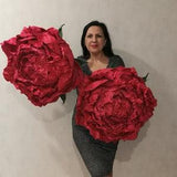 Giant rose/Wedding decor/Huge red rose/Flower head/Event decor/Big roses decor/Showcase decor/Deep pink roses/Flower hat/Flower arch/3D rose