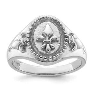 925 Sterling Silver Fleur De Lis Flower Ring