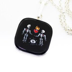 Burning & Protected charm glass murine pendant coin mosaic pendant