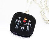 Burning & Protected charm glass murine pendant coin mosaic pendant