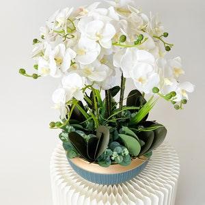 Real Touch White Orchid Flower Arrangement, Orchid Florals, Artificial Flowers, Home Decor, Gift, Faux Flowers, House Warming, Fake Orchids