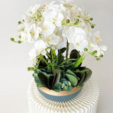 Real Touch White Orchid Flower Arrangement, Orchid Florals, Artificial Flowers, Home Decor, Gift, Faux Flowers, House Warming, Fake Orchids