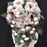 Cascade Bouquet Mauve, Champagne, Blush, Sage, Eucalyptus