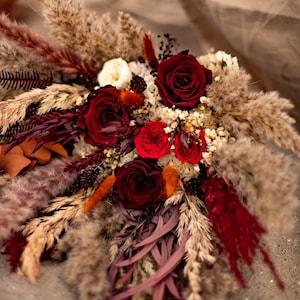 Cabernet Wedding Bouquet, Red Bridal Bouquet, oho Wedding Bouquet, Burgundy Wedding Bouquet, Dried Flowers Bouquet, Wedding Flowers