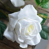 3 Heads Super Realistic White Fake Real Touch Roses, DIY Florals/Bouquets/Centerpieces, Wedding/Home/Kitchen/Holiday Decoration| Gifts