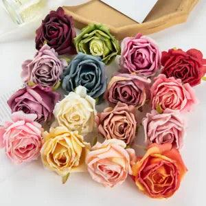 10X Retro Roses Peony Artificial Silk Flowers Heads Party Wedding Garland Decor