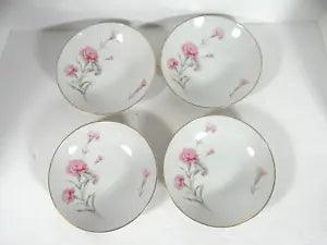 Royal Court Carnation Coupe Soup Bowls Set of 4 Japan