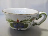 BOTTEGA GATTI FAENZA SIGNED GARAFANO BLUE CARNATION LATTE CUP ITALY CS171
