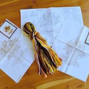 Vintage Embroidery Kit- The Creative Circle Sunflowers and Daisies