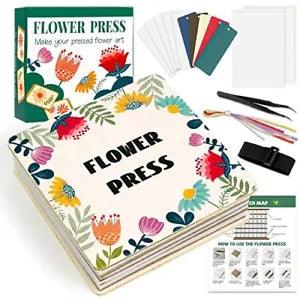Aboofx Kids' Flower Press Kit, 4-Layers Wooden Leaf Press Flower 6 x 6 inch