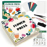 Aboofx Kids' Flower Press Kit, 4-Layers Wooden Leaf Press Flower 6 x 6 inch