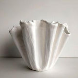 Unique orchid pot. Handmade white planter. Modern ceramic vase.