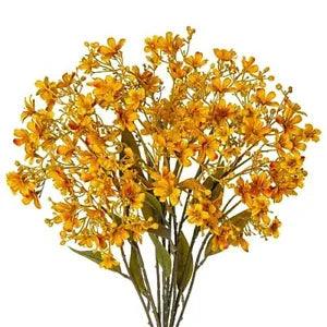 3 Bundles Artificial Fall Flowers Flowers 28" Long Stem Fake Daphne Dry Yellow
