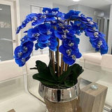 Silk orchid floral arrangement in ceramic vase \ arrangements \ centerpieces \ orchids centerpieces \ orchids arrangements