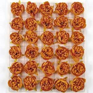 5/100p Orange Peony Artificial Silk Flower Head DIY Crafts Corsage Bouquet Decor