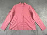 Isaac Mizrahi Live! Cardigan Large Carnation Bloom Essentials Button Front