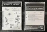 Stampin' Up! retired Ranunculus Romance stamp set (2 Used) & Ranunculus dies New