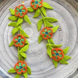Sunflower Earrings - Tassel Earrings - Hmong Jewelry - Long Earrings - Embroidered Earrings - Gifts for Her