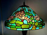 Tiffany Style 16" Water Lily Stained Glass Shade Table Lamp