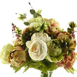 FiveSeasonStuff 2 Bundles of Brown & Green Peonies Artificial Flower Bouquet