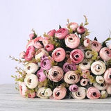 Artificial Flowers Rose Small Bud Bouquet Wedding Home Fake Flower Home Decoration