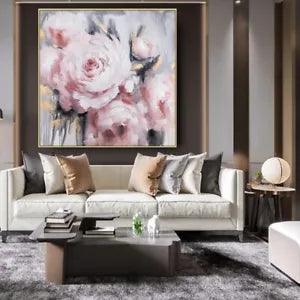 Abstract Beauty Flower Canvas Artwork Wall Art Hand Painted Oil Painting Peony