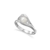 Imitation Pearl Calla Lily Ring Sterling Silver