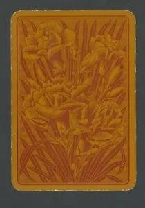 EW214 Swap Playing Cards 1 VINT ENG WIDE STEMS OF CARNATIONS & FOLIAGE PRE 1900