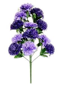 Lavender & Purple 3.5" Carnation 19" Bush Silk Flower In/Outdoor Decor USA #2196
