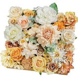 Artificial Flowers Combo Box Set 35pcs Silk Champagne Fake Rose, Peonies with