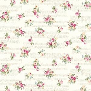 Rose Waltz Ruru Floral Small Rose Bouquets on Cream Quilt Gate Sold by the Yard