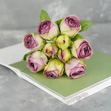 10 Stems Dried Look Rose Bouquet - Purple | Artificial Flower | Home Decoration