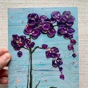 Purple Orchid Floral PRINT | Beautiful Wall Art Decor | 3D Colorful Vibrant Modern Artwork For Nature Lovers | Stationary, Postcards, Cards