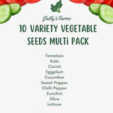 10 Variety Garden Vegetable seeds for planting -100% Non GMO and Heirloom.Grow Indoors, Outdoors, In pots,Grow Beds, Soil,Hydro/Acquaponics.